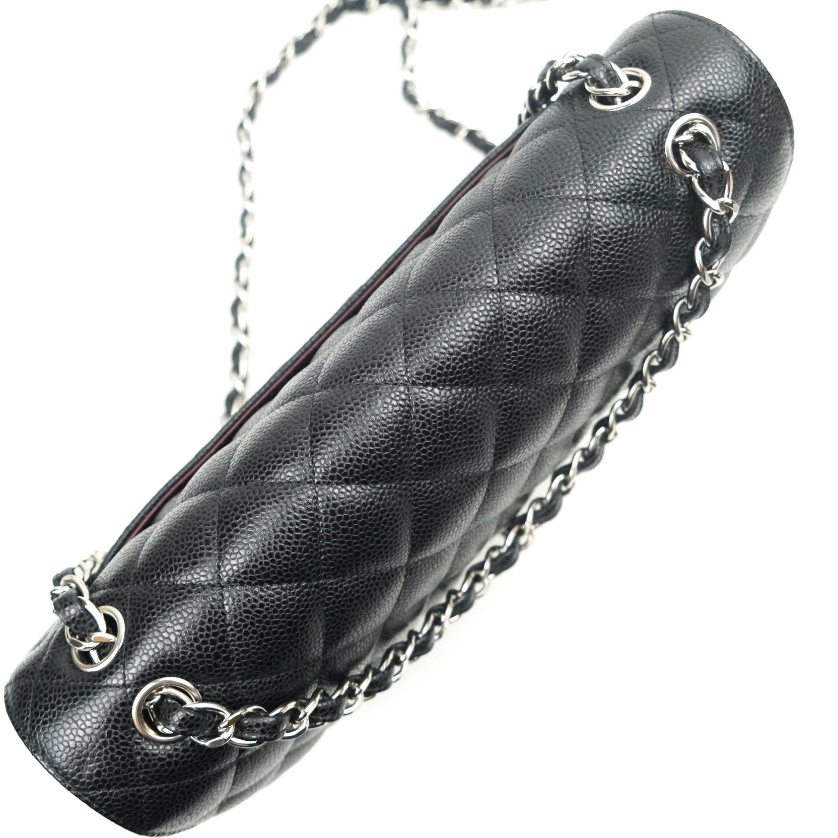Chanel Classic Jumbo Double Flap Bag in Black Caviar Leather with Silver Hardware | Luxury Designer Handbag for Women | Perfect for Evening Events, Work & Special Occasions
