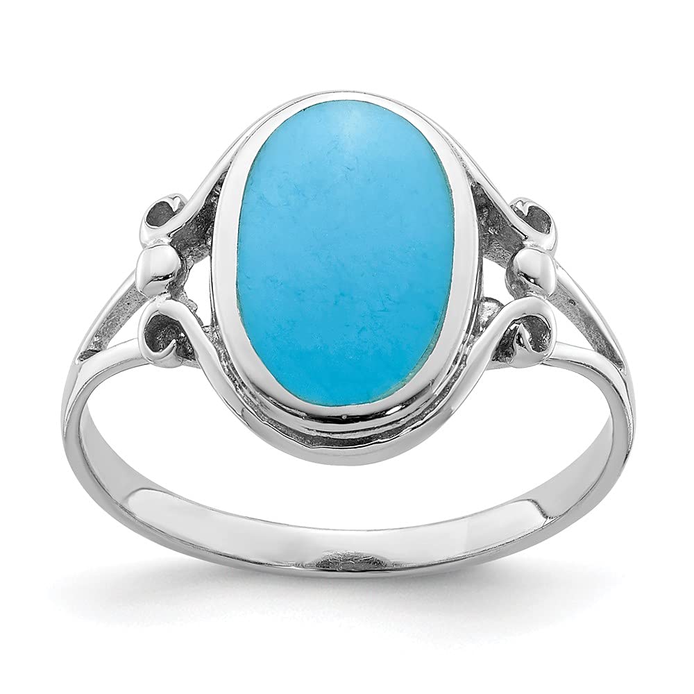 925 Sterling Silver Synthetic Turquoise Ring for Women - Dainty Bohemian Jewelry Gift for Her, Perfect for Birthday, Anniversary & Everyday Wear