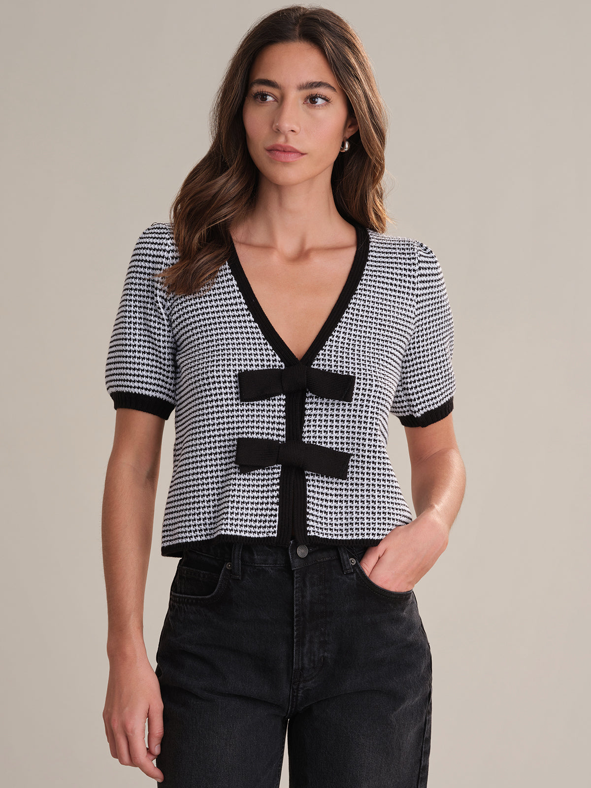Elaine: Stylish Puff Sleeve Tie Front Blouse for Women | Trendy Casual & Office Wear | Perfect for Dates, Work & Weekend Outfits