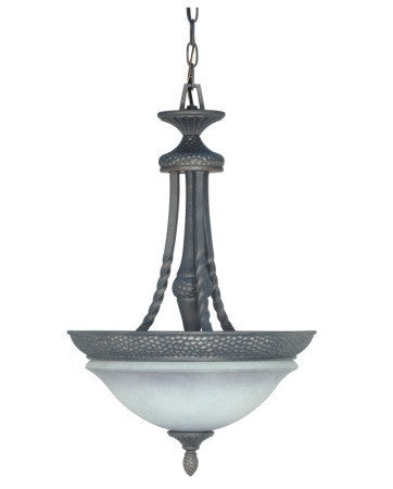 Nuvo Lighting 60 1055 Nottingham Collection 2-Light Pendant Chandelier in Pumice Stone Finish - Modern Dining Room & Kitchen Island Lighting Fixture