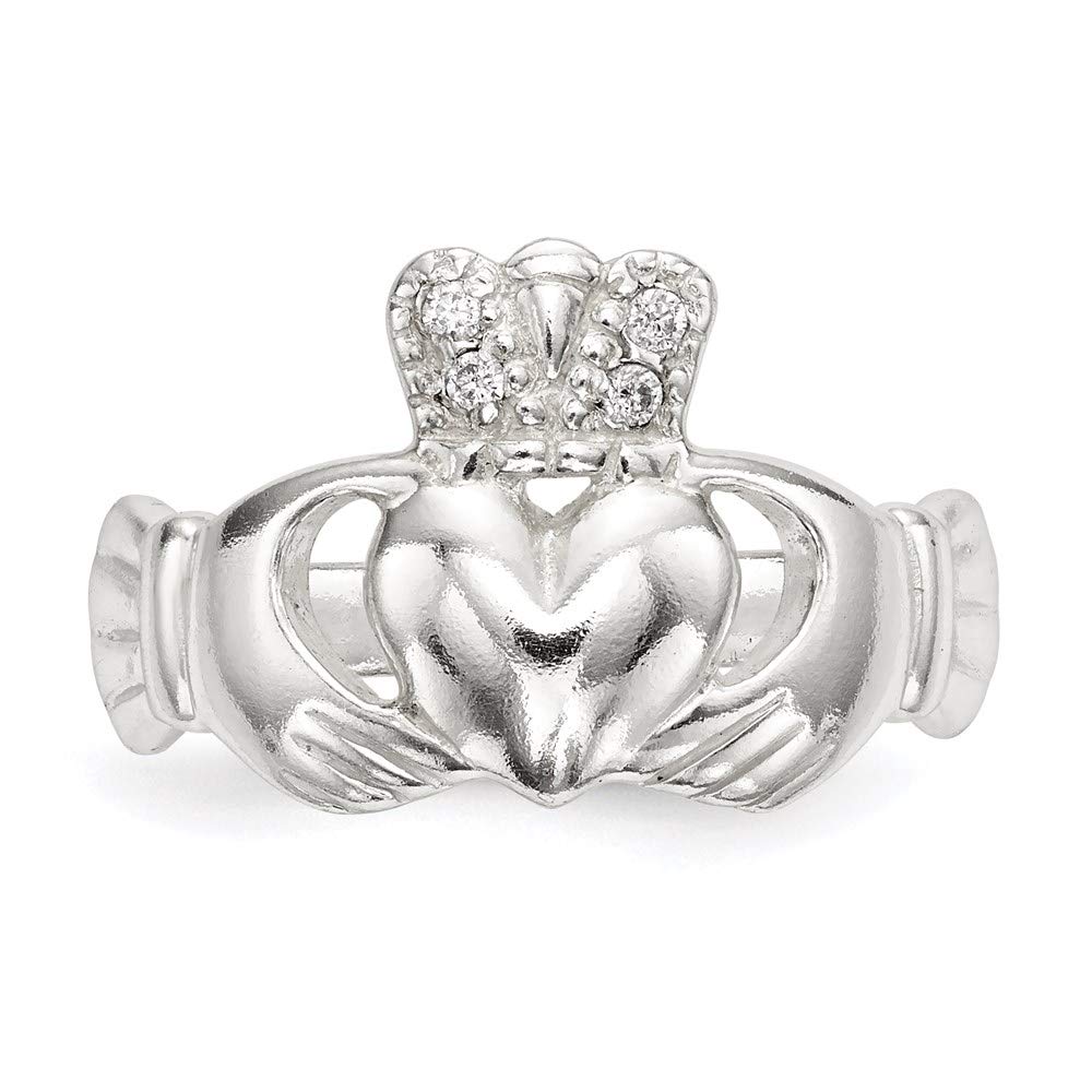 925 Sterling Silver Cubic Zirconia Claddagh Ring for Women - Elegant Irish Love Knot Jewelry - Perfect Gift for Her, Anniversary, Valentine's Day & Special Occasions
