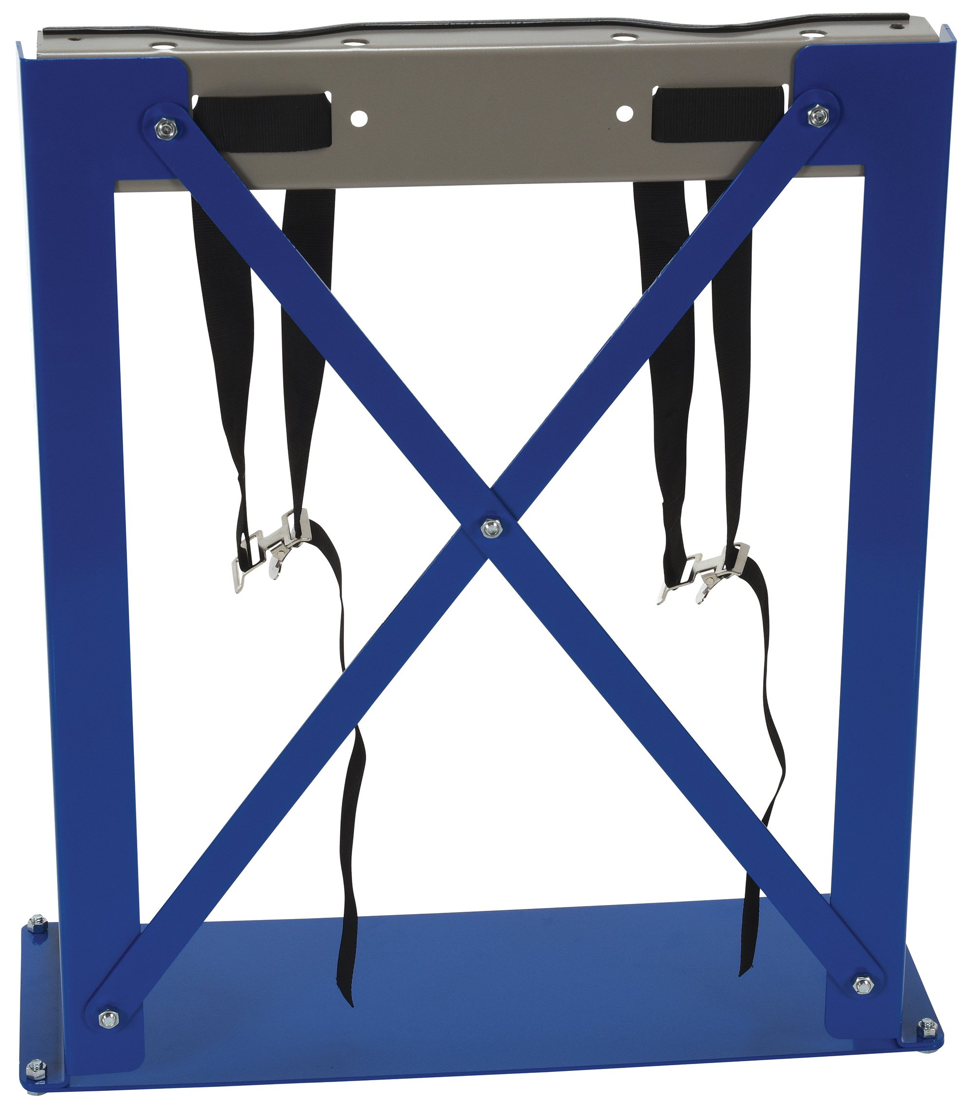 Vestil CB-S-2S Heavy Duty Cylinder Bracket Stand - Holds 2 Gas Cylinders, Durable Blue Steel Construction - Perfect for Workshop, Garage & Industrial Storage