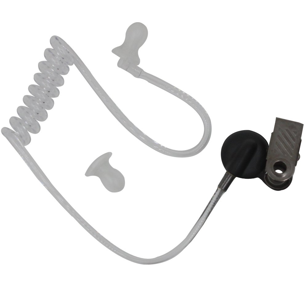KENMAX® Air Covert Acoustic Tube Earpiece Headset with Built-in Mic & PTT Button - Compatible with Yaesu Vertex VX-6R VX-7E VX-127 VX-170 - Ideal for Security, Surveillance & Two-Way Radio Communication
