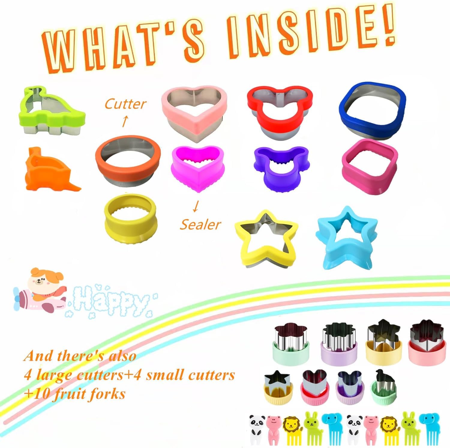 Kids Sandwich Cutters & Sealer - Uncrustables Maker for Lunch Box, Bento Box & School Snacks - Crustless Bread, Cookie & Food Cutters for Easy Kids Meals - Perfect for School Lunches, Picnics & On-the-Go Snacks