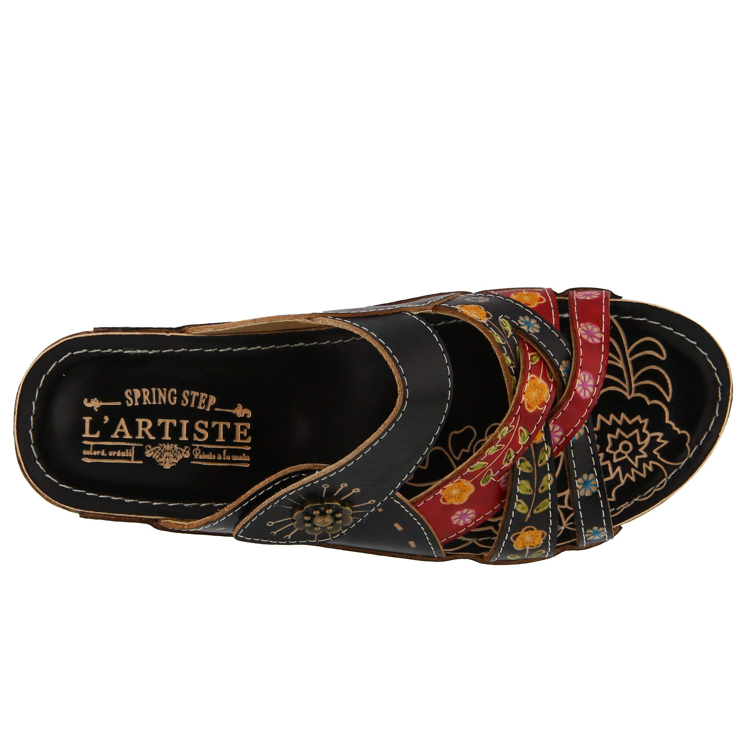 L'Artiste by Spring Step Women's Leigh Leather Slide Sandals - Comfortable Casual Slip-On Shoes for Summer, Beach & Vacation Outfits