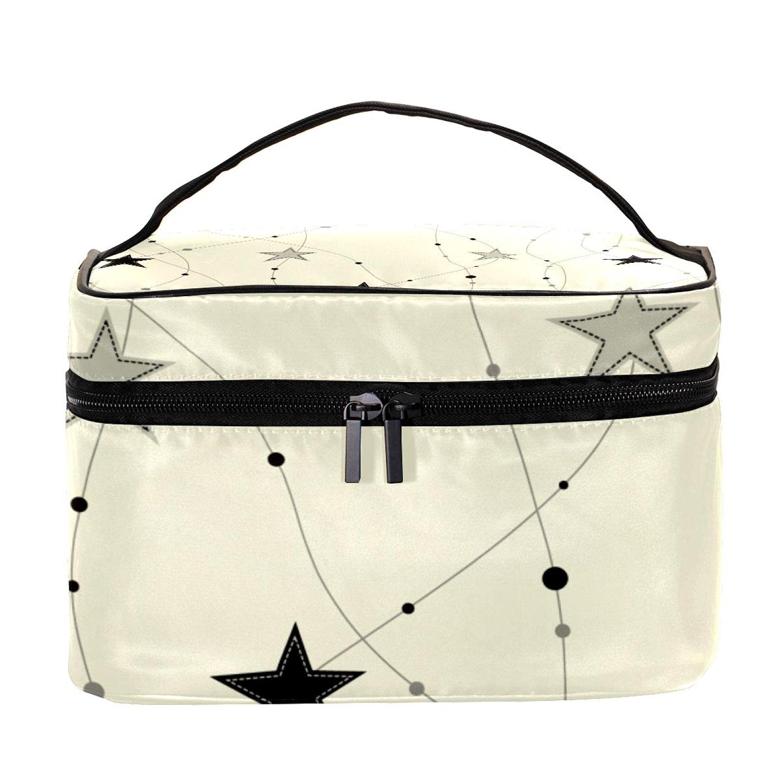 **Star Pattern Travel Makeup Bag - Large Cosmetic Organizer with Zipper for Women & Girls | Perfect for Toiletries, Makeup Storage & Travel Essentials**