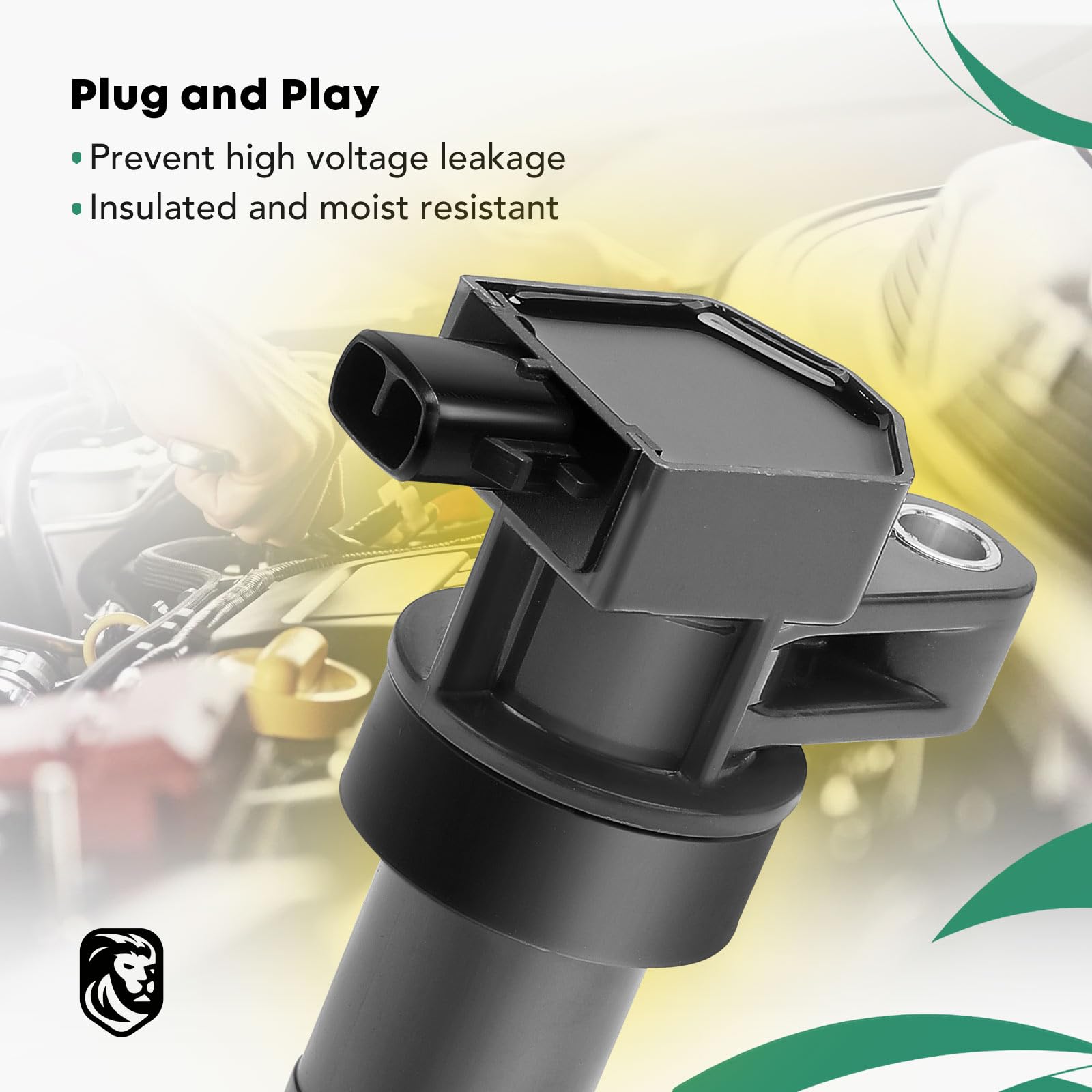 YHTAUTO 6-Pack Ignition Coil Set Replacement for Hyundai & Kia 3.3L 3.5L 3.8L Engines - Compatible with Azera, Genesis Coupe, Santa Fe XL, Sonata, Amanti, Borrego, K900, Sedona, Sorento - Replaces OEM 27301-3C000 - Perfect for Engine Misfire Repair & Performance Upgrade
