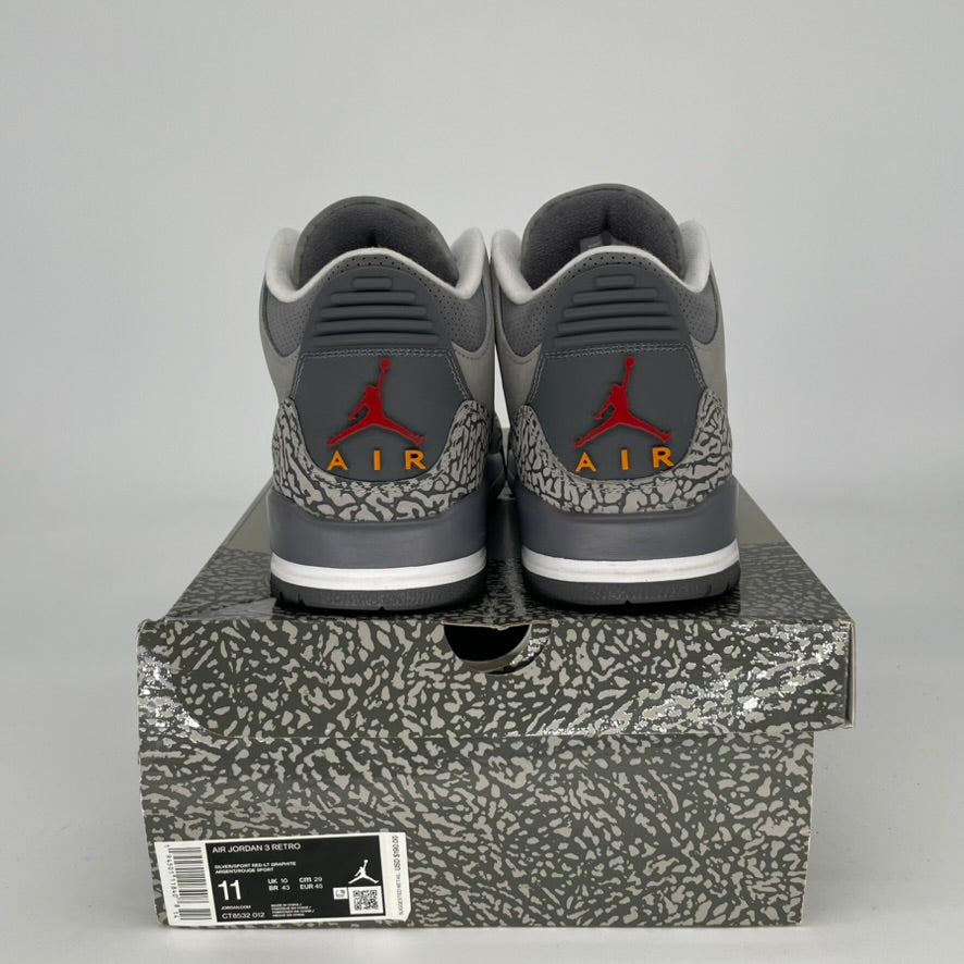 Original Air Jordan 3 Retro 'Cool Grey' Men's/Women's Basketball Shoes Sizes 11 & 12.5W (CT8532-012) - Perfect for Streetwear & Sneaker Collectors
