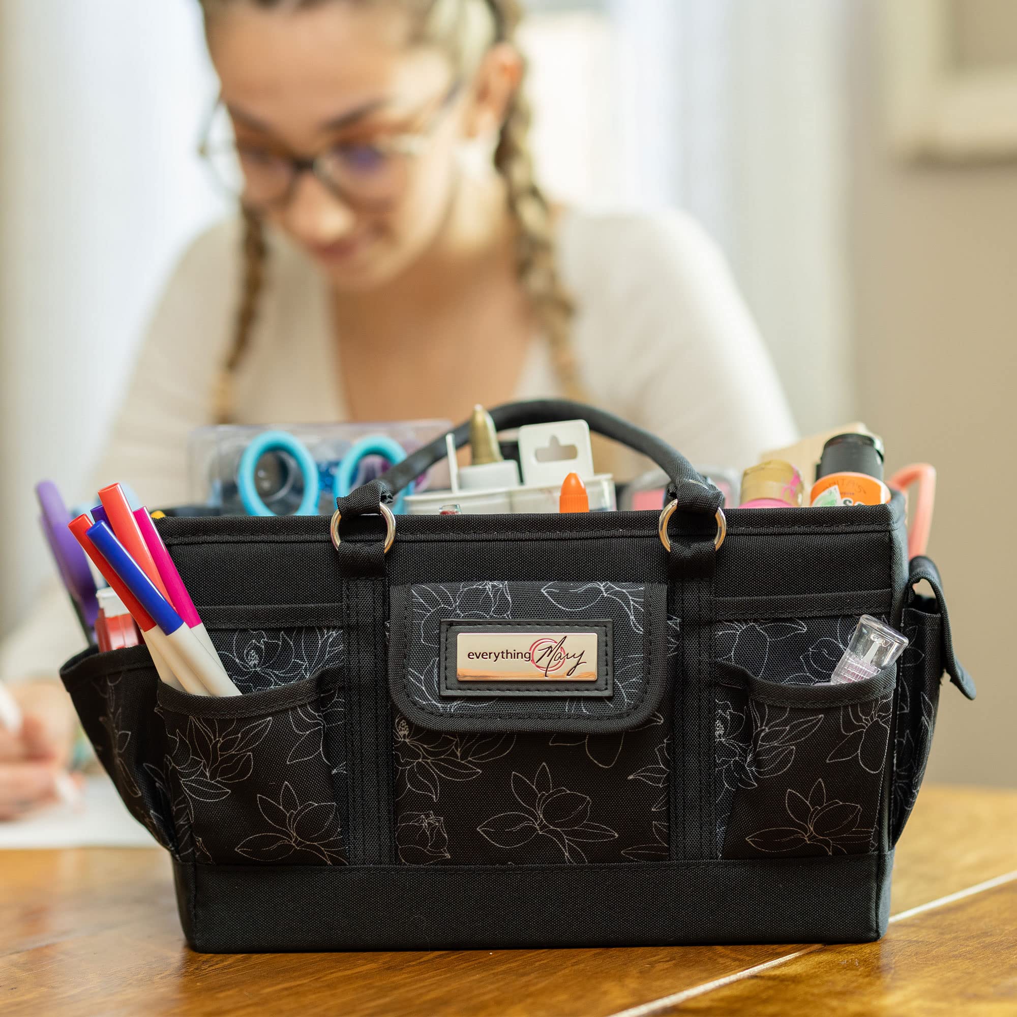 Everything Mary Deluxe Collapsible Storage Organizer with Handles - Multipurpose Foldable Tote for Diapers, Toys, Office Supplies & Travel Essentials | Perfect for Nursery, Car, Home & On-the-Go Organization