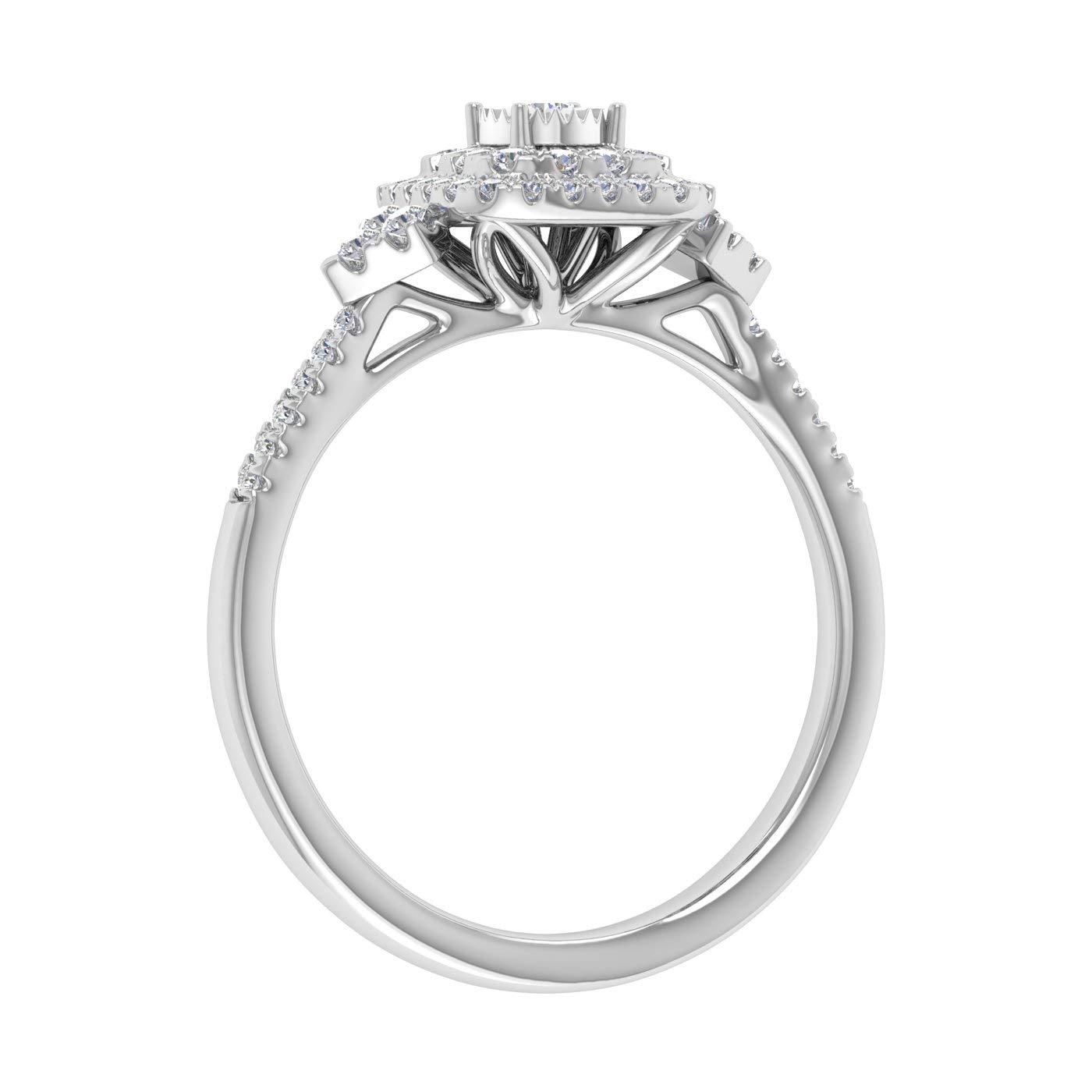 1/3 Carat Cushion Cut Halo Diamond Engagement Ring in 10K Gold - IGI Certified for Women | Wedding Proposal, Anniversary Gift, Valentine's Day Present