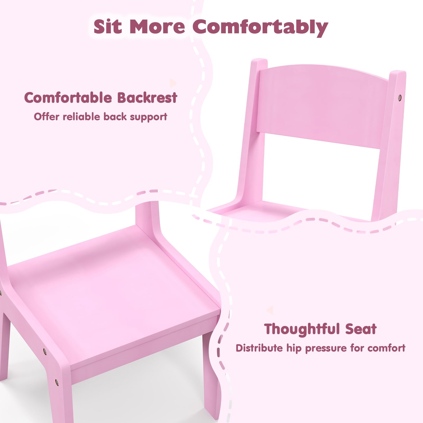 GOFLAME Kids Vanity Set with Lighted Mirror - Toddler Makeup Dressing Table & Chair Set with Shelves, Drawer & Cabinet - Pretend Play Vanity with 2-Color LED Lights - Perfect for Princess Themed Bedroom & Birthday Gifts (Pink)