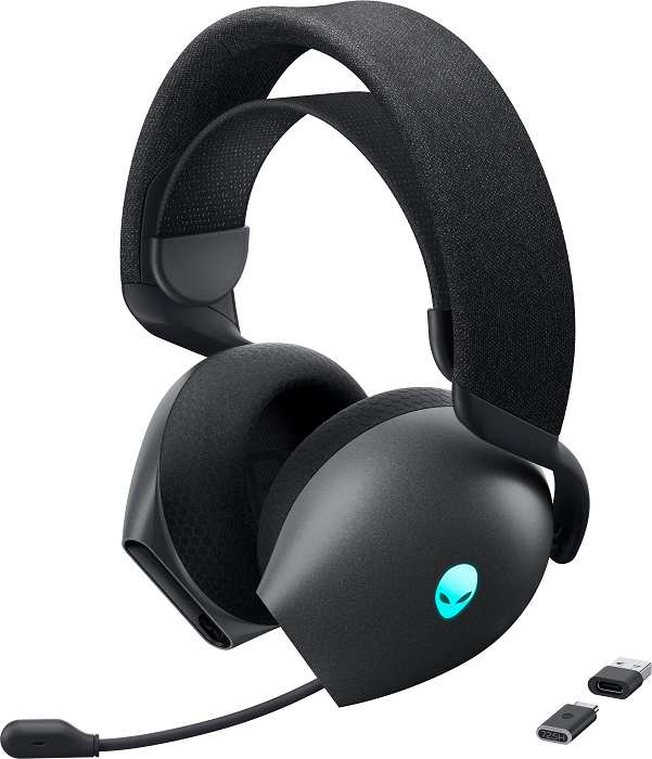 Alienware Tri-Mode Wireless Gaming Headset with AI Noise Cancellation, RGB Lighting - 2 Color Options for PC, PS5, Xbox & Mobile Gaming