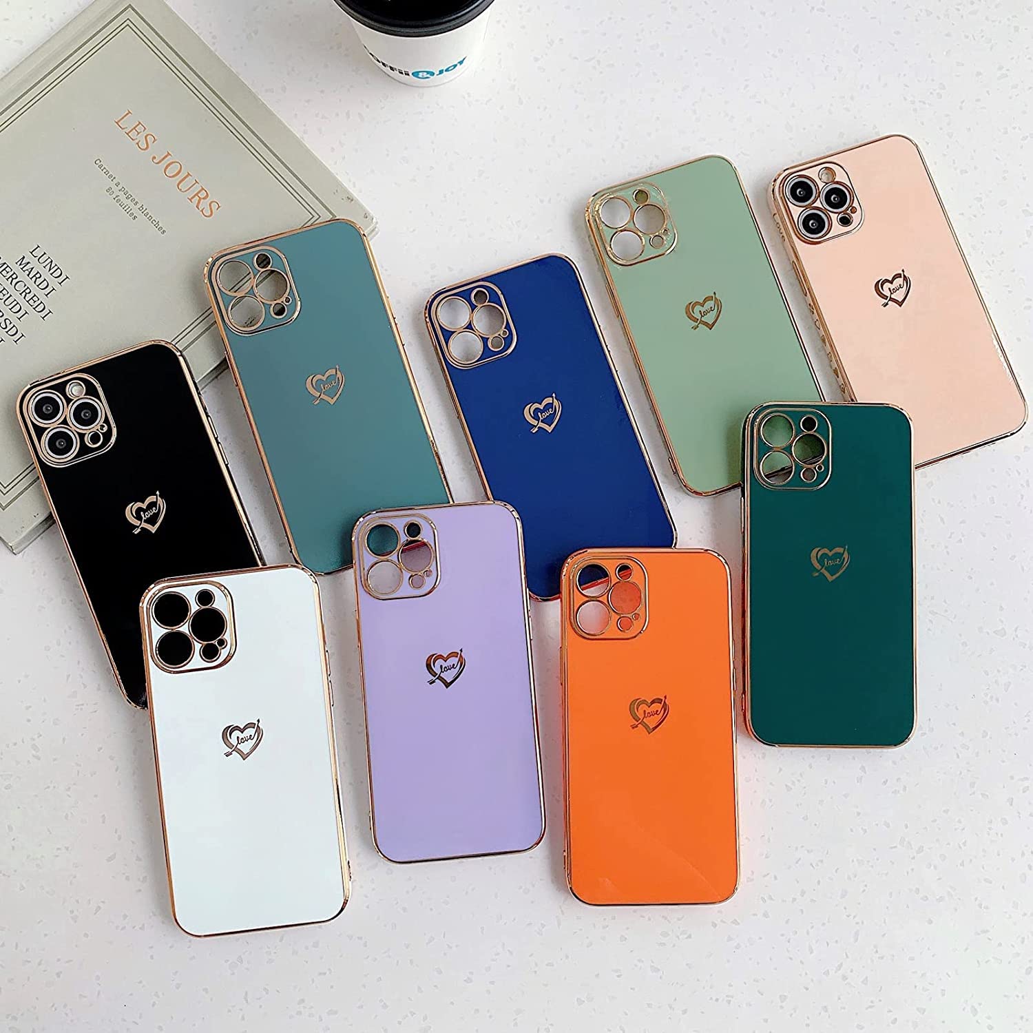 Fashion Heart Design Soft TPU Shockproof Protective Phone Case for iPhone 13 Pro Max (6.7 Inch, Green) - Stylish & Durable Cover for Everyday Use, Work & Travel