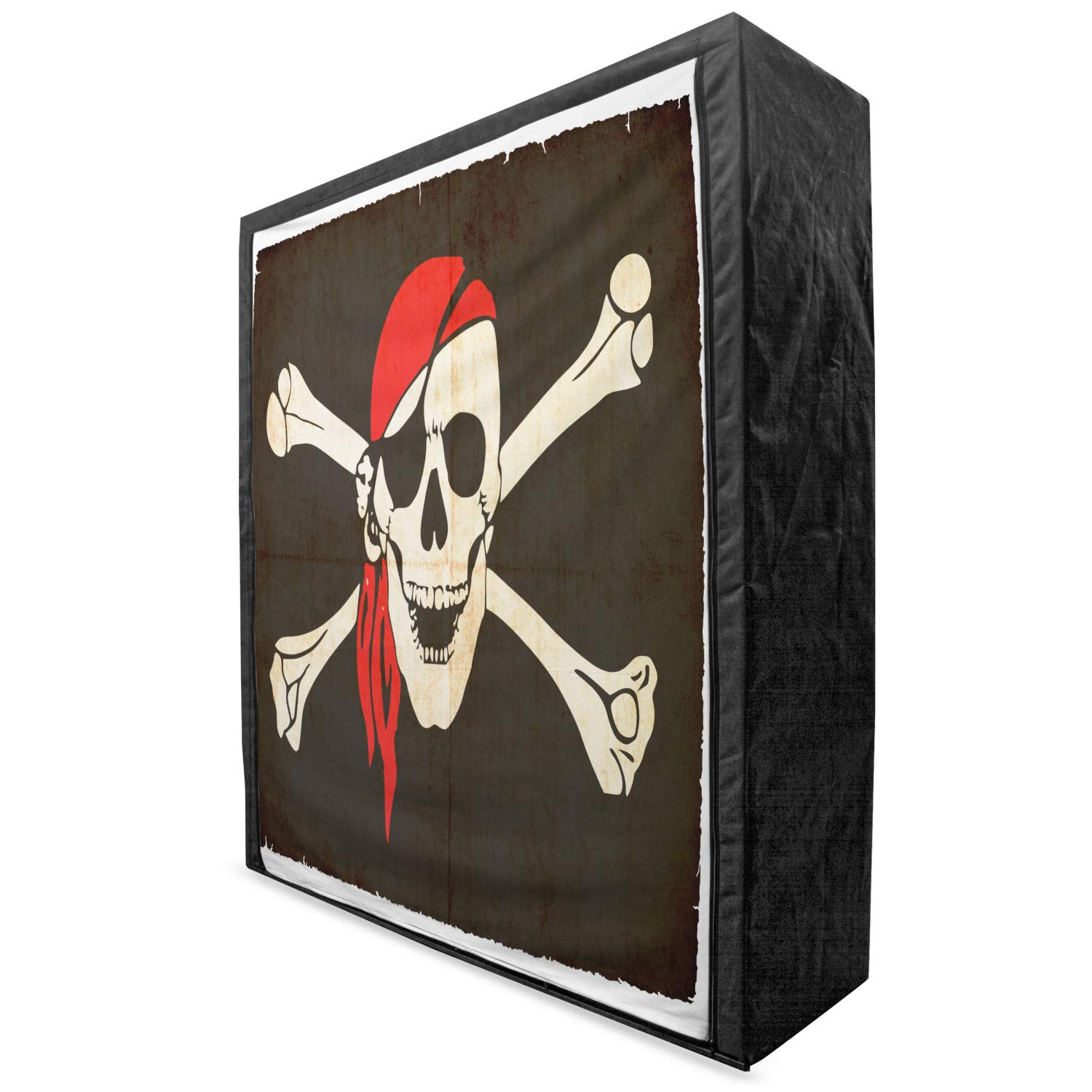 Lunarable Pirate Portable Fabric Wardrobe - Vintage Tierra del Fuego Argentina Flag Design, 59