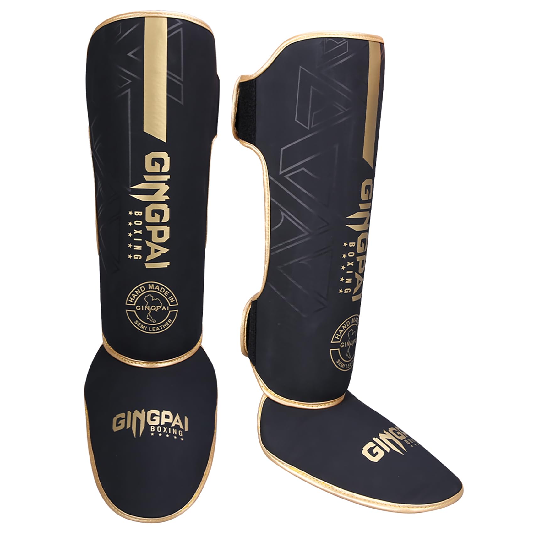 GINGPAI WKF Approved Karate Shin Guards - Martial Arts Leg Protection for Kids, Men & Women - Ideal for Training, Sparring & Competition