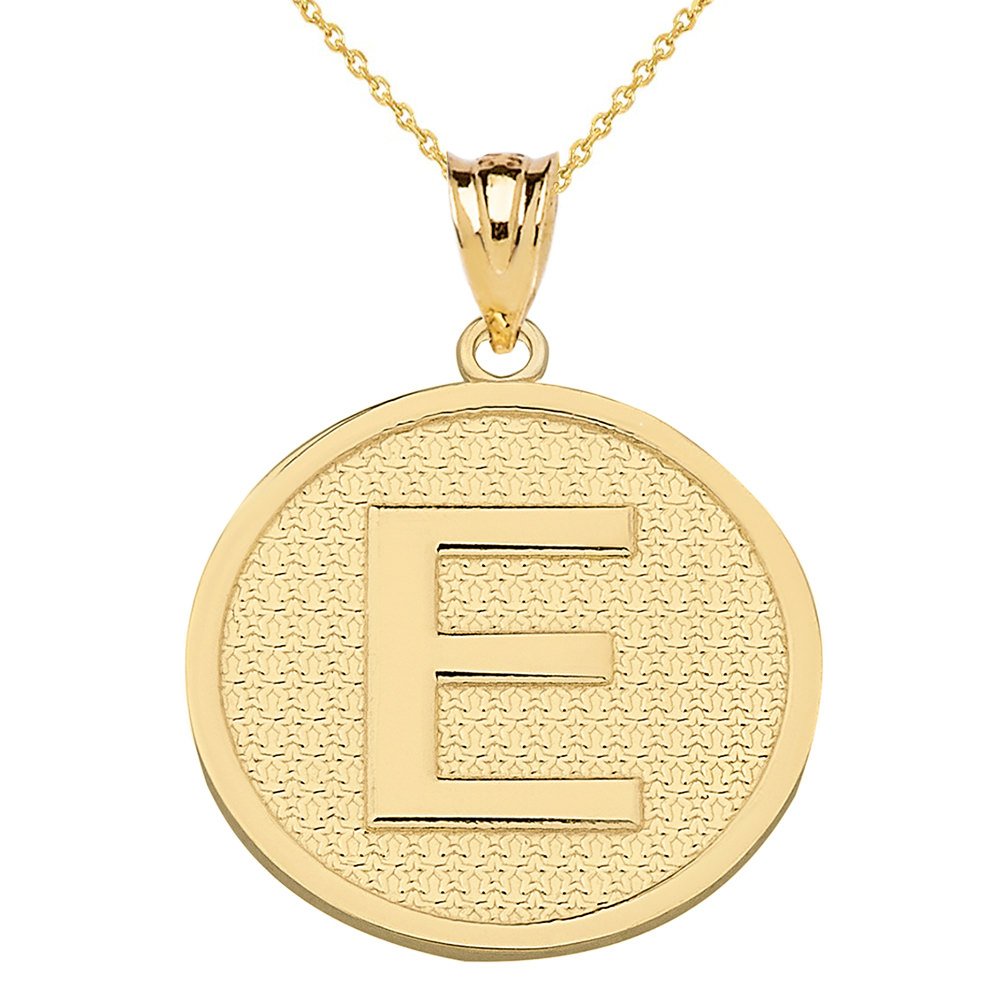 14K Solid Yellow Gold Initial Letter 