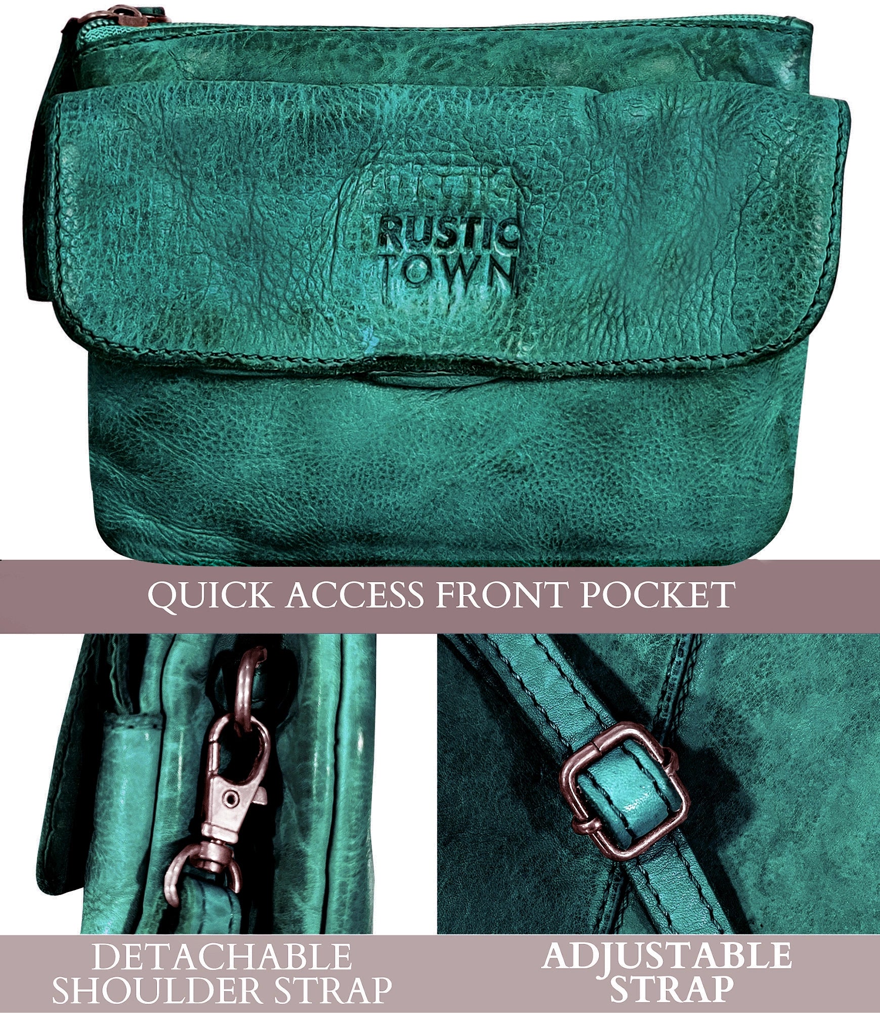 Premium Genuine Leather Sling Bag Wristlet Clutch for Women - Stylish Green Crossbody Purse | Perfect for Travel, Shopping & Night Out