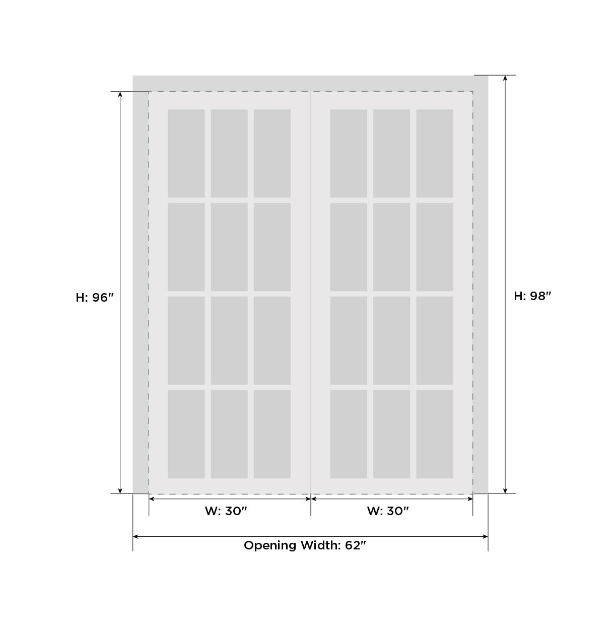 Modern Gray French Doors 60