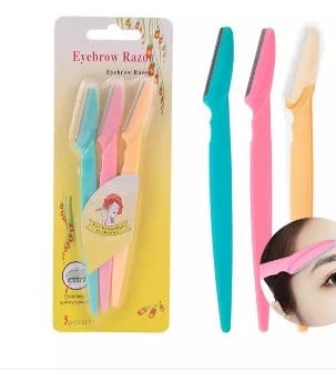 **Eyebrow Razor & Facial Hair Trimmer Set - 9 Dermaplaning Razors with Safety Cover for Precise Shaping & Exfoliation | Perfect for Eyebrow Grooming, Peach Fuzz Removal & Skincare Routine | Great for Travel, Home Use & Spa Parties (Pack of 3 Sets, 9 Razors Total)**