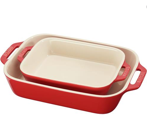 Premium Staub Ceramic Baking Dishes Set of 2 - Oven Safe Stoneware Casserole Dishes for Baking, Roasting & Serving - Perfect for Casseroles, Lasagna & Desserts