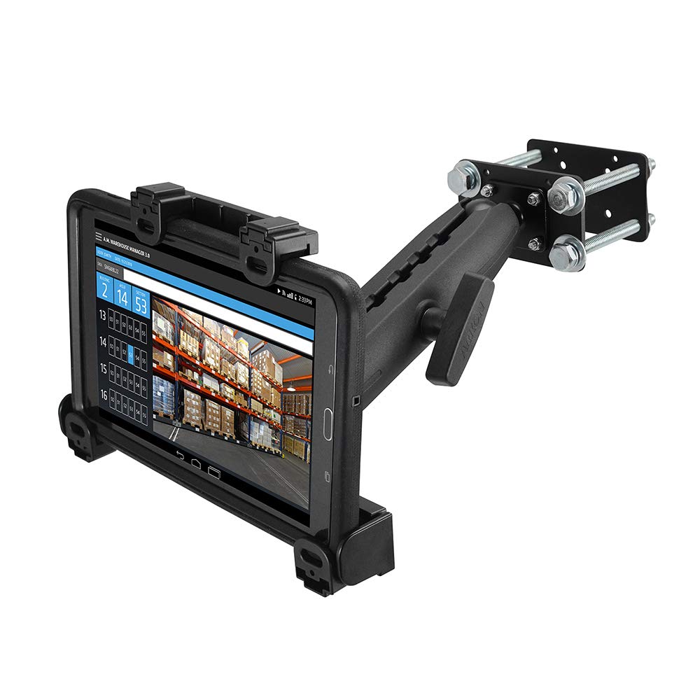ARKON Forklift Locking Tablet Mount - Adjustable 8.5-inch Shaft Arm for iPad & Samsung Tablets | Secure & Easy Installation | Durable Warehouse Vehicle Accessory | Perfect for Inventory Management & Logistics Operations