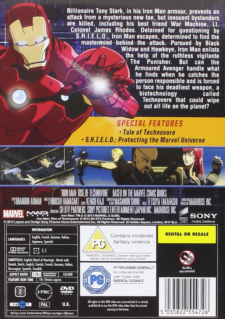 Iron Man: Rise of Technovore DVD - Marvel Superhero Action Movie for Home Entertainment & Collectors
