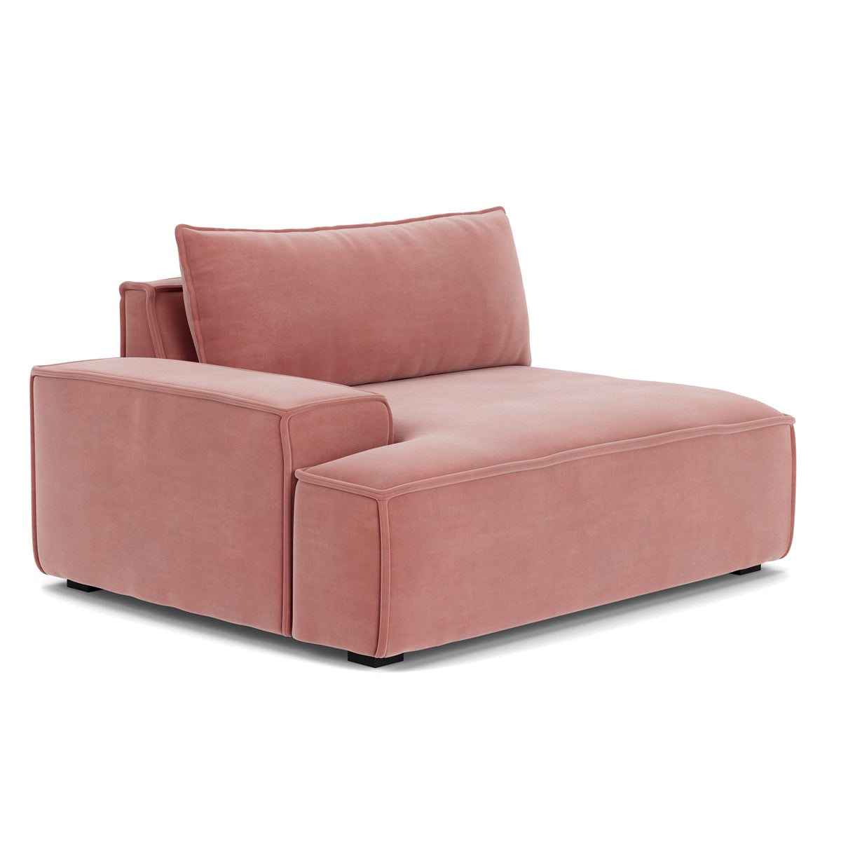 Daphne Velvet Left Arm Modular Sofa - 1 Seater Modern Living Room Furniture for Small Spaces, Apartments & Cozy Home Decor