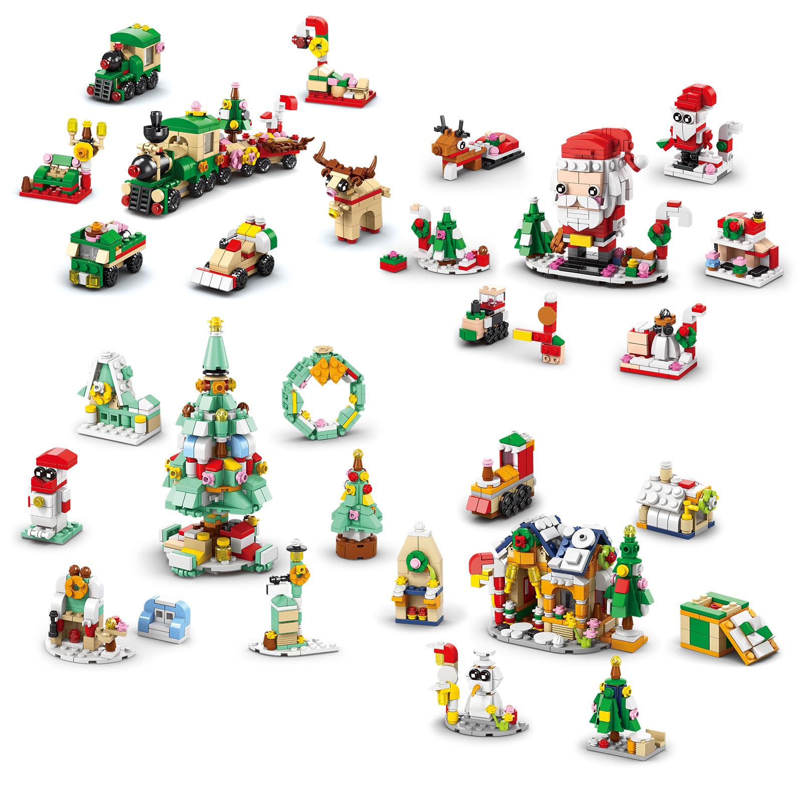 Christmas Building Blocks Set - 1123 PCS Snow House, Train, Christmas Tree, Santa & Reindeer Toys for Kids - Perfect Holiday Gift for Sons, Grandchildren, Nieces - Great for Christmas, Birthday & New Year Celebrations - Creative Play & Festive Home Decor