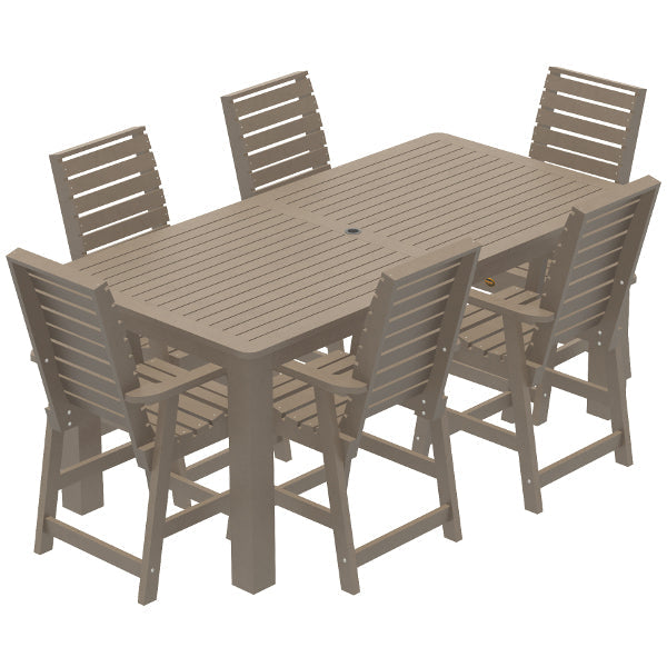 Glennville 7-Piece Counter Height Dining Set - Modern Kitchen & Breakfast Nook Table with Chairs for Small Spaces