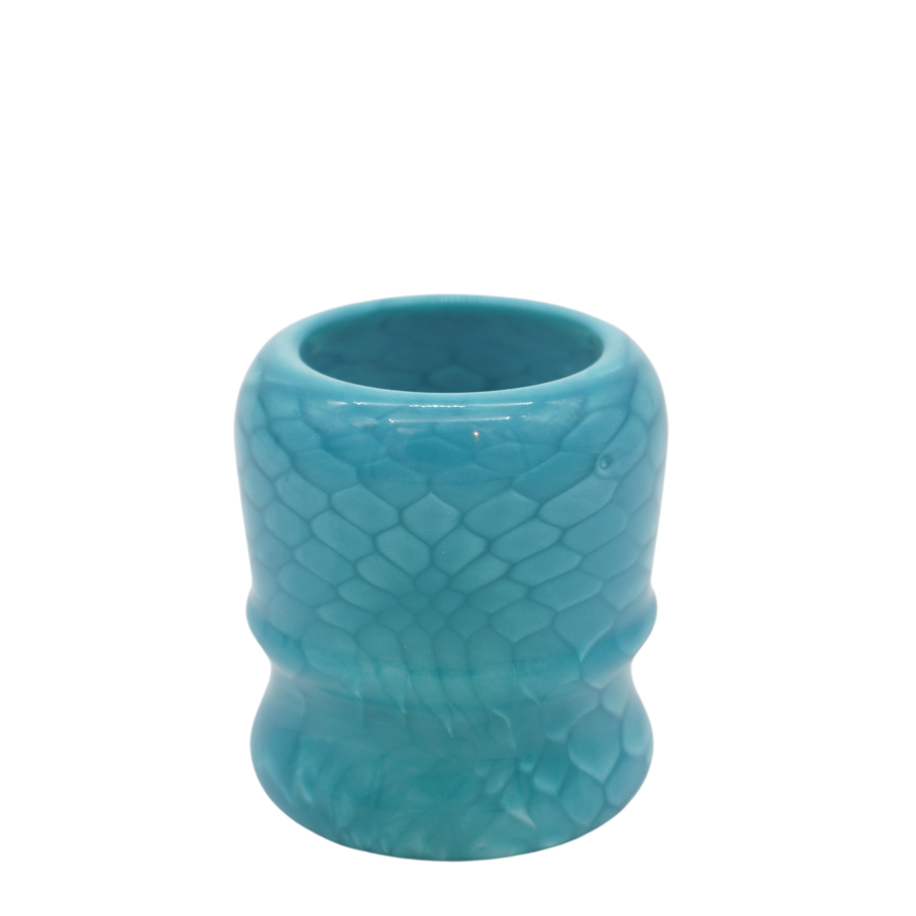Premium Blue Snakeskin Handcrafted Shaving Brush Handle - Fits 24mm & 26mm Knots - Perfect for Wet Shaving & Grooming Gifts for Men