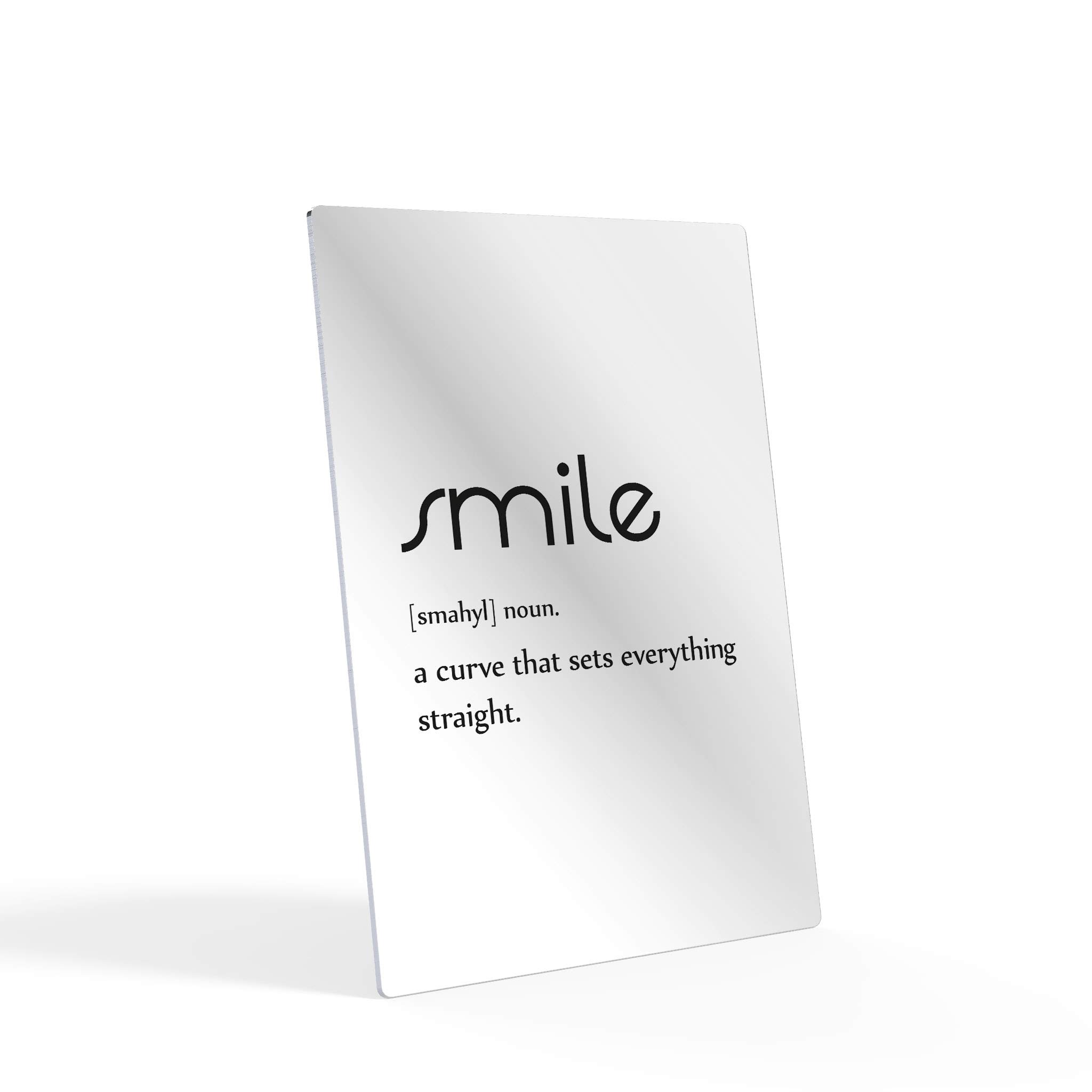 HB Art Design Smile Definition Metal Print Wall Art - Funny Bathroom Quote Sign for Farmhouse Decor (24x16 Inches) | Ready to Hang Toilet Accessories & Unique Gift Idea for Home, Office or Bathroom