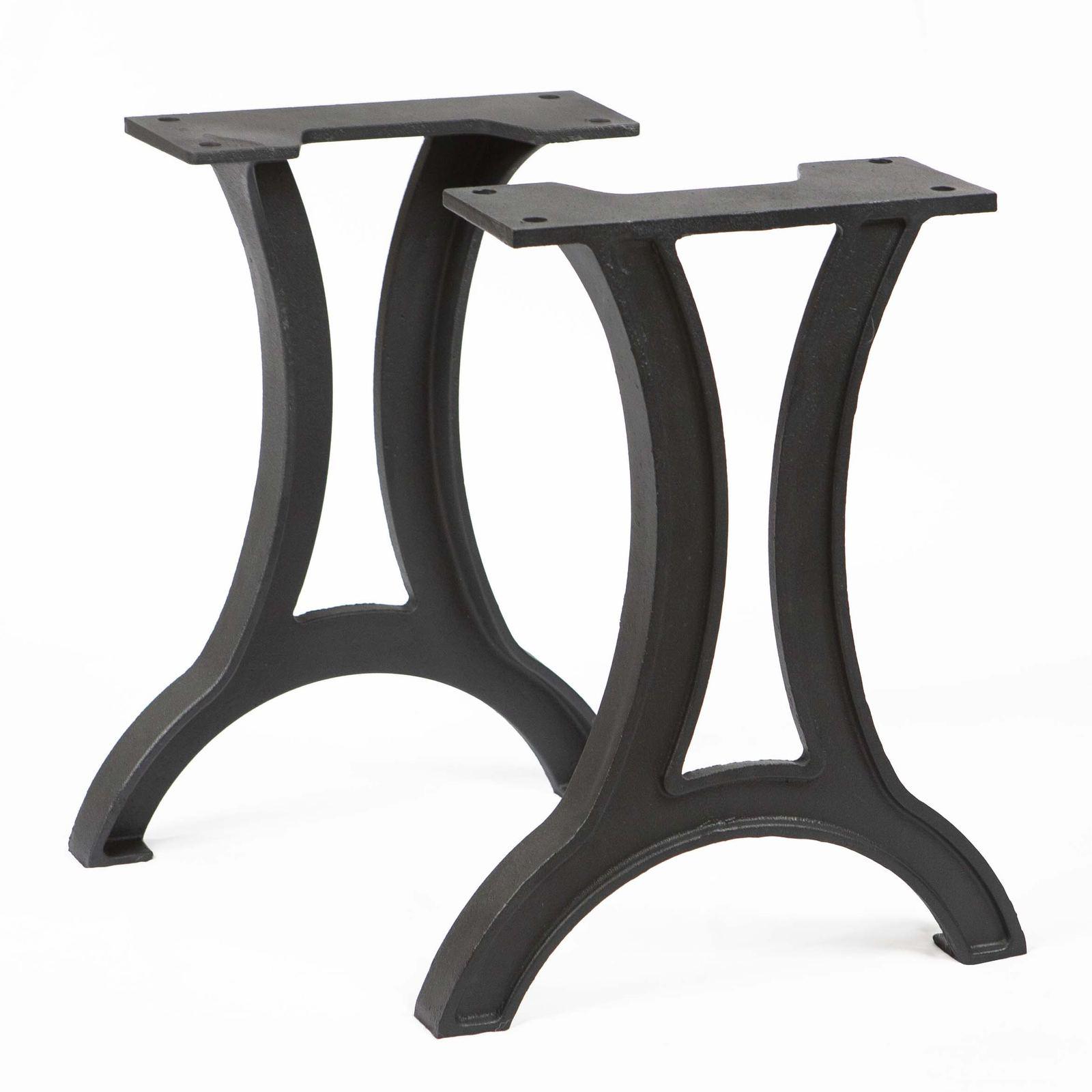 CN700 Heavy Duty Cast Iron Bench Legs or Narrow Coffee Table Legs - 1 Pair - Rustic Industrial Furniture Supports for Indoor/Outdoor Use