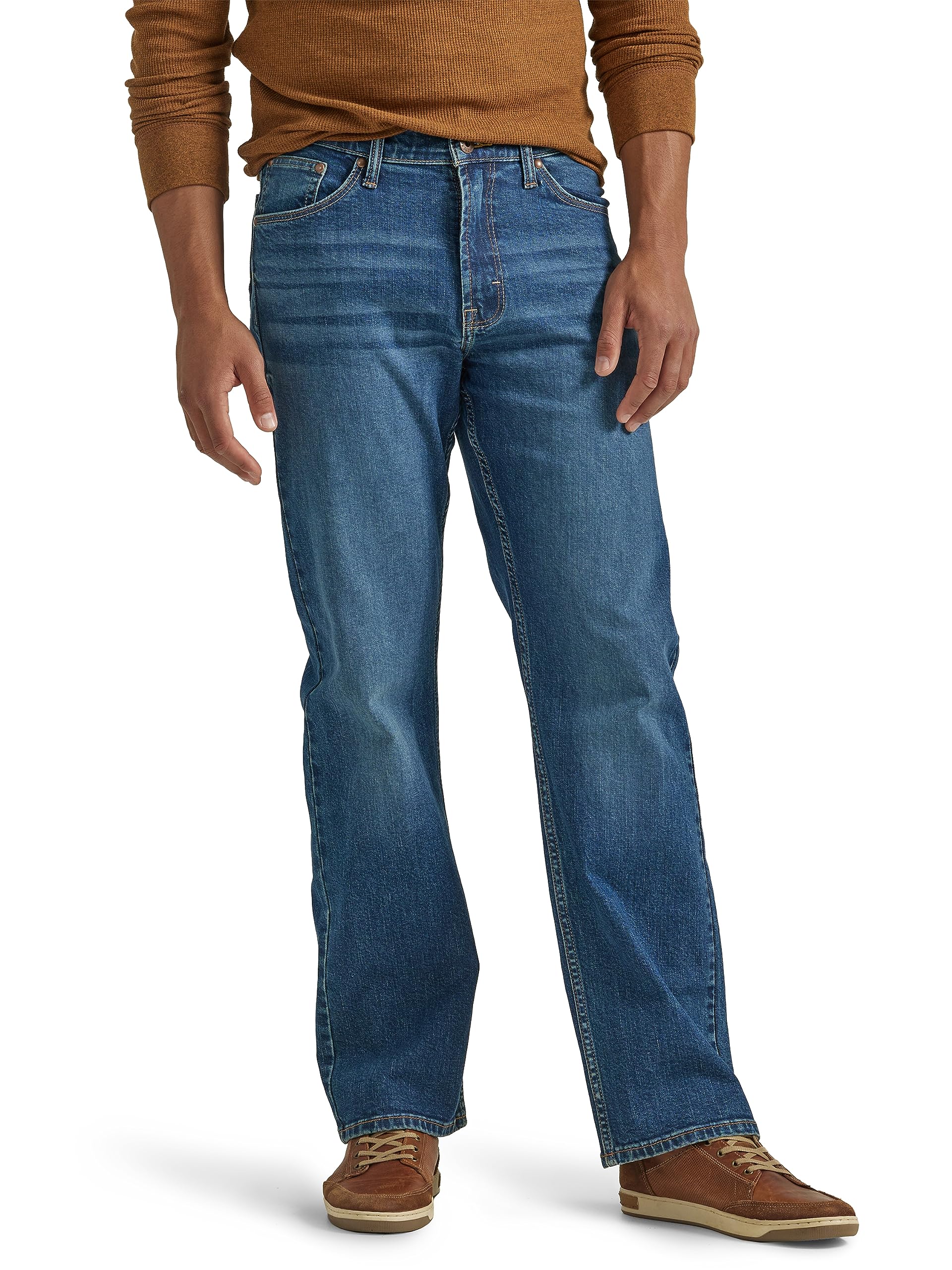 Wrangler Men's Relaxed Fit Boot Cut Jeans - Comfortable Denim Pants for Casual Wear & Outdoor Activities