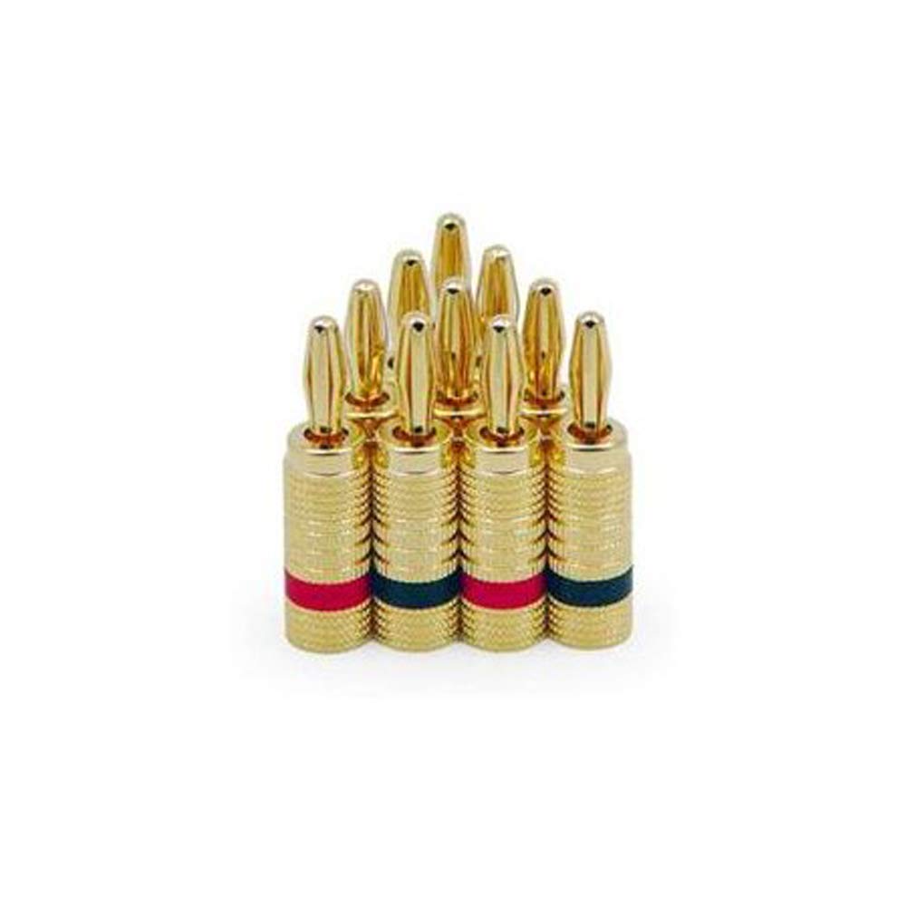 Legrand OnQ Banana Plug Speaker Wire Connector - 5 Pack Gold Plated Male to Male Closed Type with Dual Screws (Model 364827V5) - Perfect for Home Theater Systems, Audio Speakers, and DIY Speaker Installations