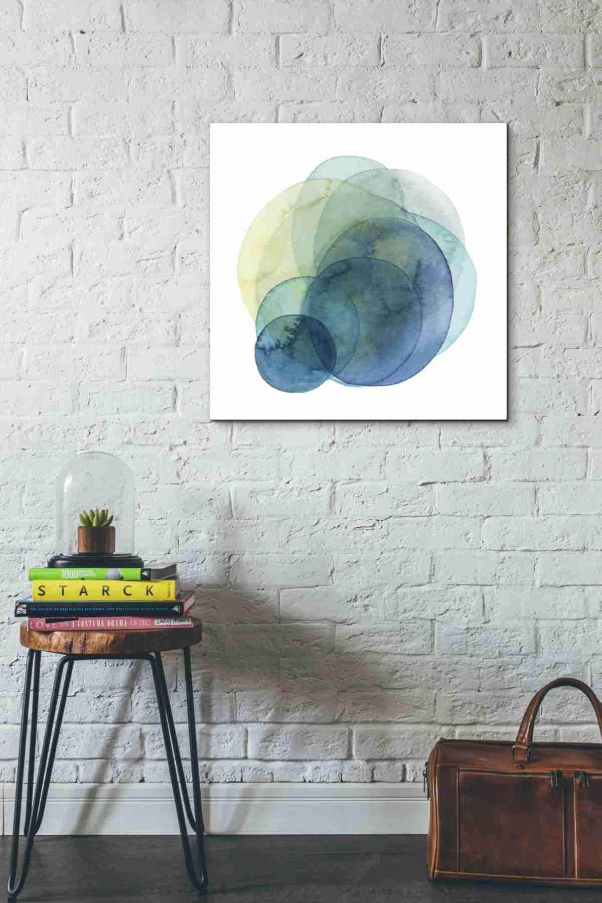 Grace Popp Evolving Planets IV 26x26 Inch Modern Abstract Canvas Wall Art - Perfect for Living Room, Bedroom & Office Decor