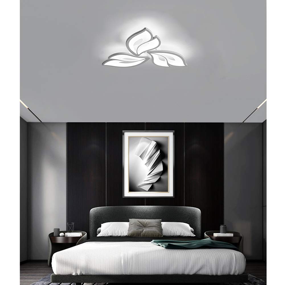 Modern LED Flush Mount Ceiling Light with Remote Control - Dimmable Flower Design Chandelier for Bedroom, Kitchen Island, Living Room, Dining Room & Bathroom | Perfect for Home Decor, Ambient Lighting & Space Illumination