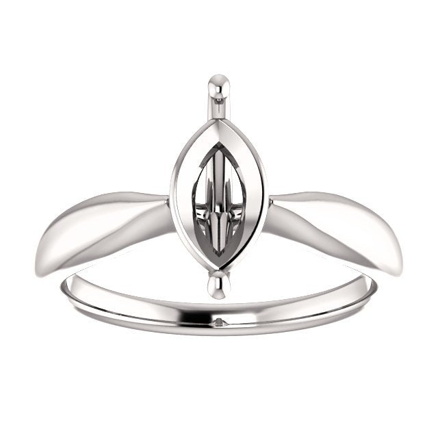14KT White Gold Tapered Solitaire Engagement Ring Setting - Fits Any Diamond Size & Shape - Perfect for Proposals, Anniversaries & Special Occasions