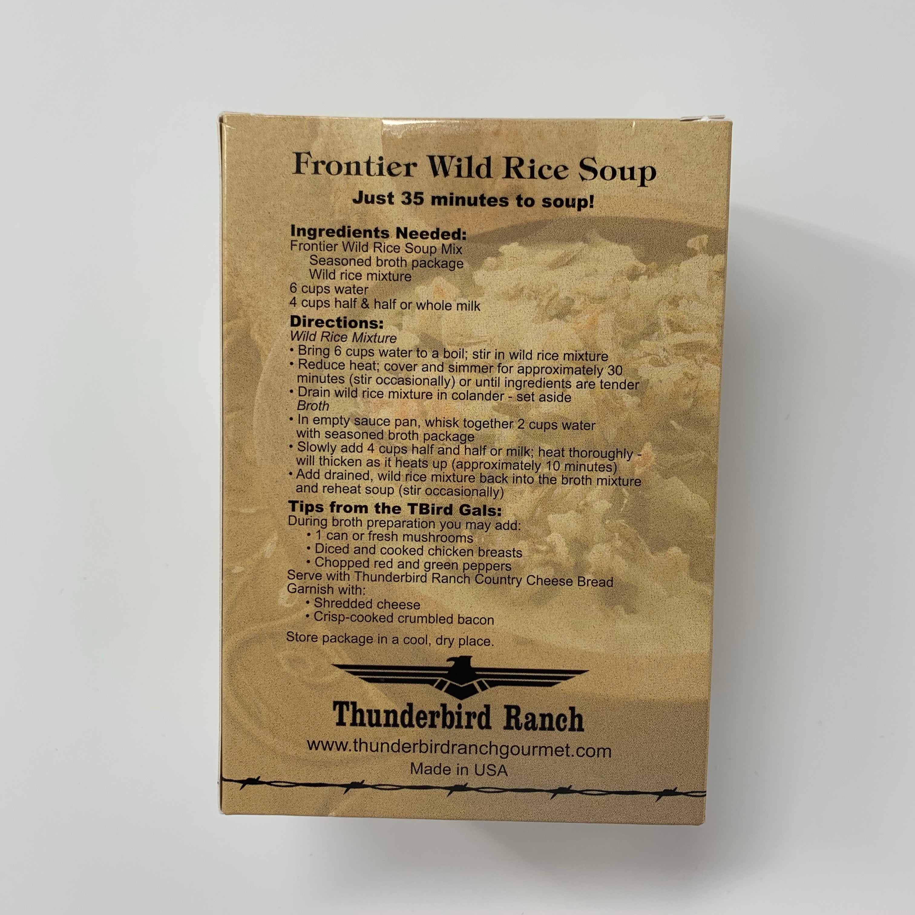 Organic Thunderbird Ranch Frontier Wild Rice Soup - Gluten-Free, Non-GMO | Hearty & Healthy Wild Rice Blend with Vegetables | Perfect for Camping, Hiking & Winter Comfort Meals