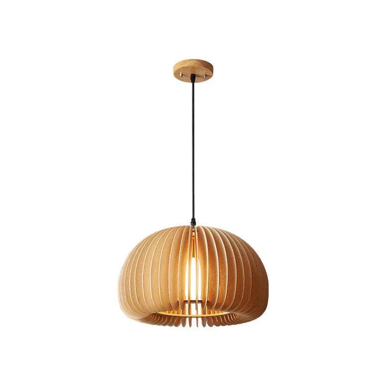 Handmade Scallop Wooden Pendant Light - Rustic Kitchen Island Lighting Fixture for Farmhouse, Dining Room & Bar Decor