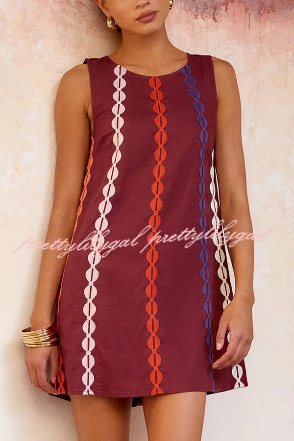 Stylish Printed Round Neck Sleeveless Casual Mini Dress - Perfect for Summer Outings, Beach Vacations & Date Nights