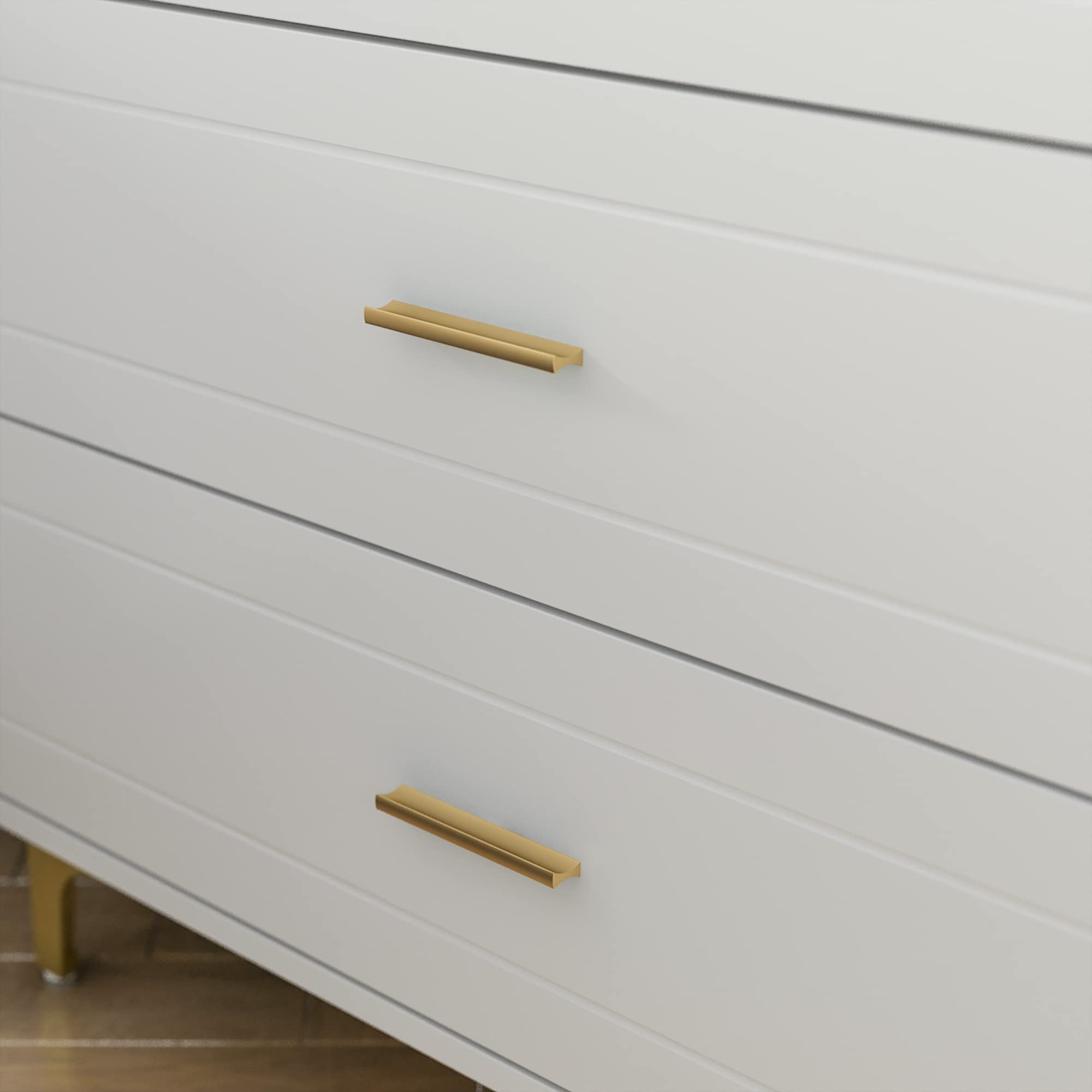 Modern White Dresser with 3 Drawers & Jewelry Organizer - Glass Top Wooden Storage Chest with Metal Legs for Bedroom, Living Room & Hallway - Perfect for Small Spaces & Apartment Organization (31.5”L x 15.7”W x 28.7”H)