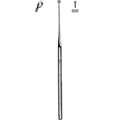 Buck Ear Curette Blunt Angled #000 67 2508 - Professional Ear Wax Removal Tool for Safe Ear Cleaning at Home & Clinic Use