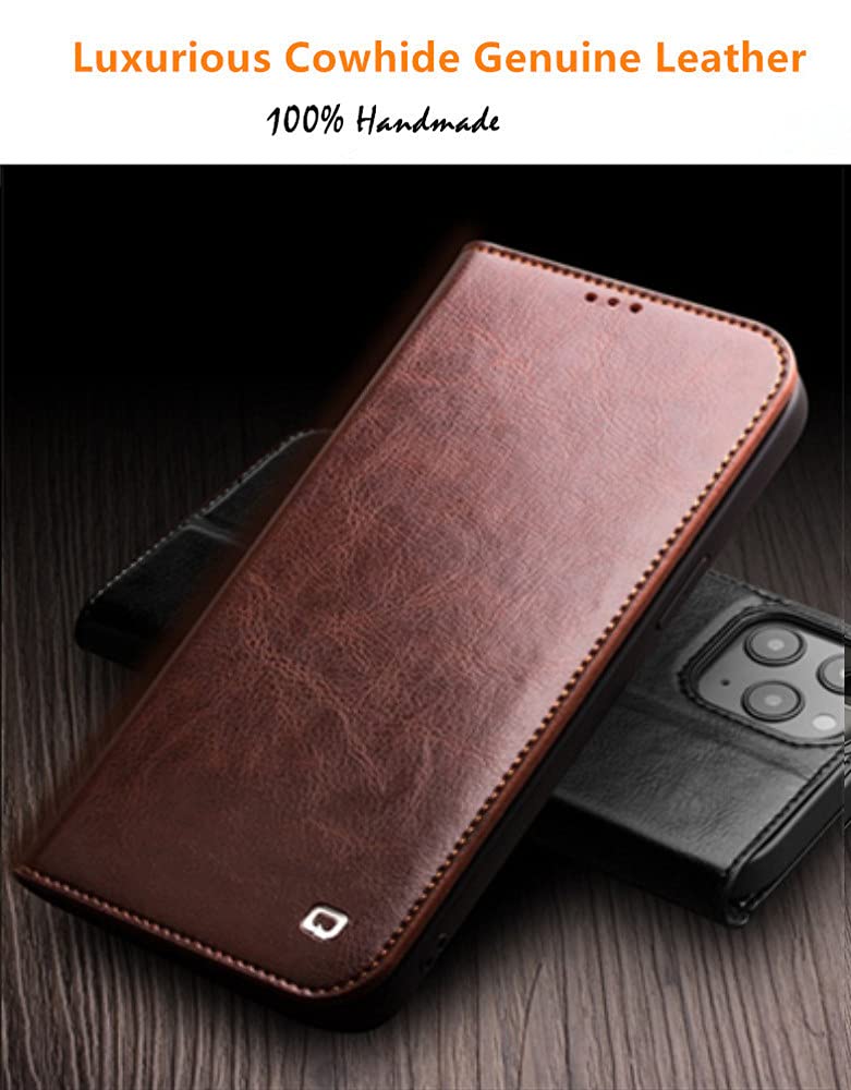Luxury Genuine Leather iPhone 13 Pro Max Wallet Case – Handmade Flip Cover with Card Slots, Kickstand & Durable Frame | Business & Fashion Accessory for iPhone 13 Pro Max 6.7