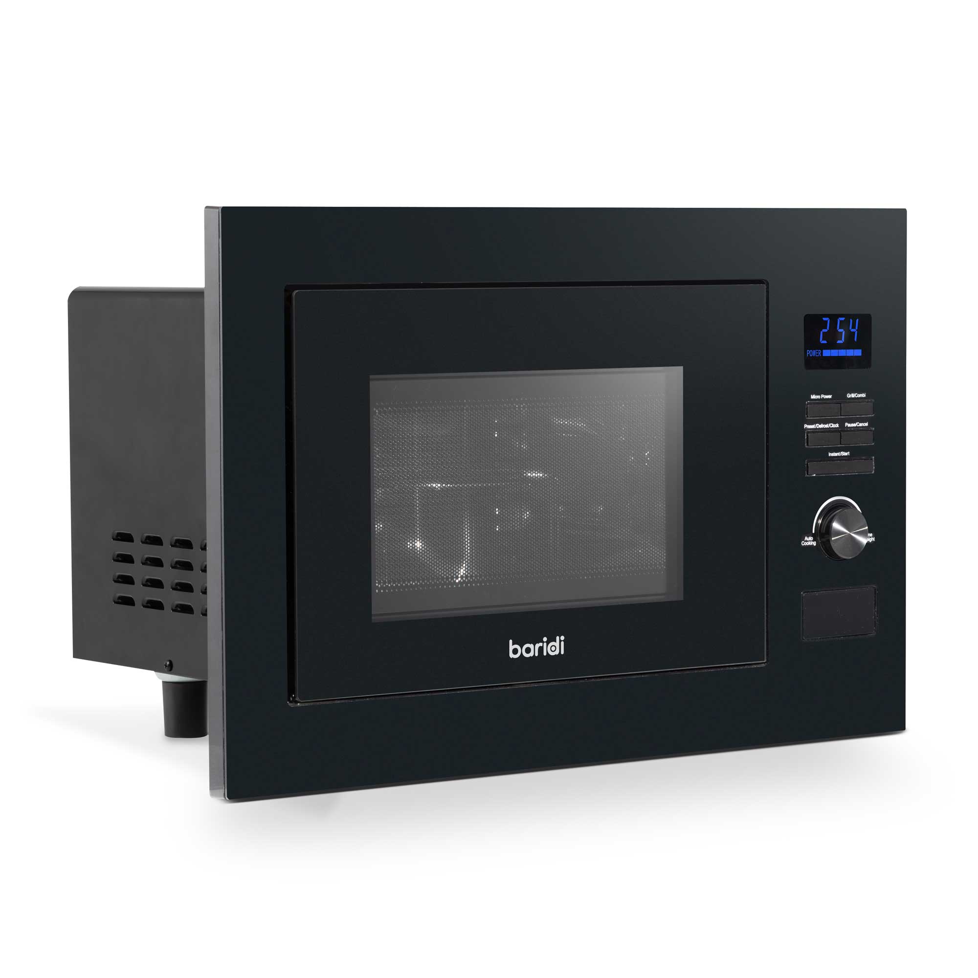 Baridi 25L Built-in Microwave Oven with Grill Function - 900W Power, Sensor Touch Control, Black (DH198) - Perfect for Small Kitchens, Apartments & Office Break Rooms