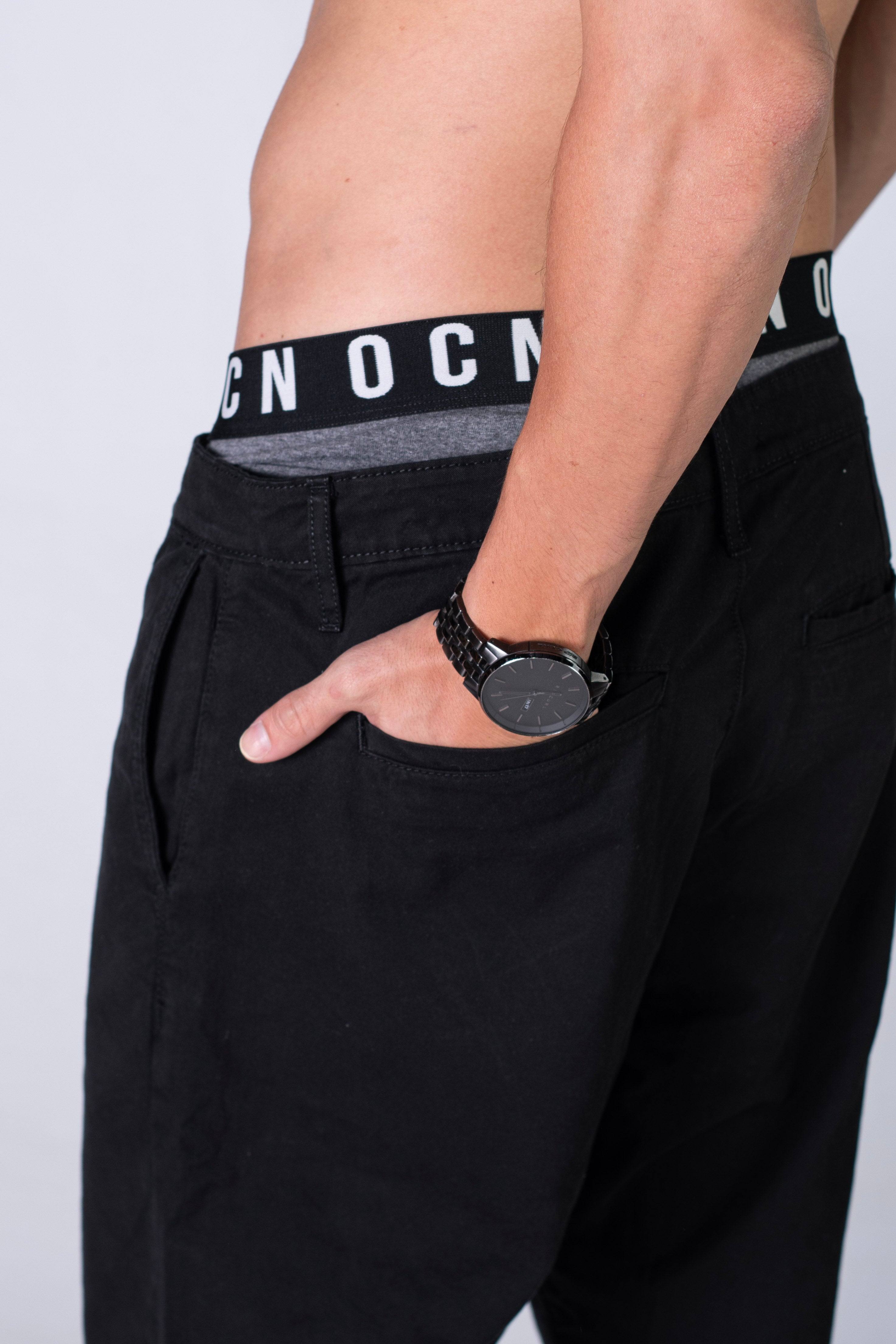 OCN Men's Stretch Rely Black Pants - Comfortable & Durable for Work, Travel & Casual Wear