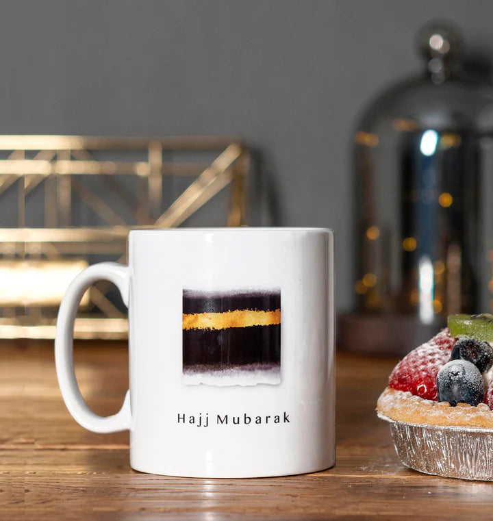 Hajj Mubarak Ceramic Mug - Durable & Stylish Coffee Cup for Hajj Celebration, Gift for Muslim Friends - Perfect for Home, Office & Islamic Events