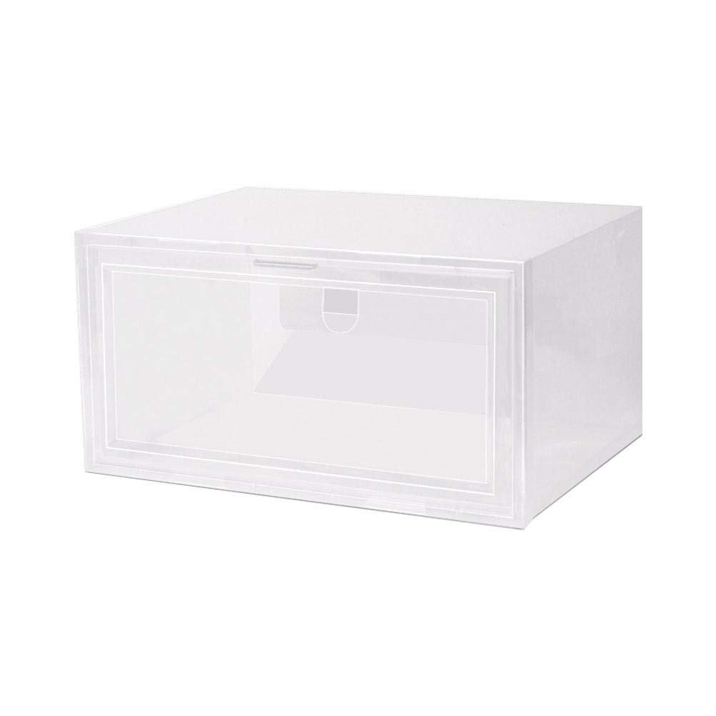 DOITOOL 1-Pack Stackable Shoe Storage Box with Lid - Clear Plastic Shoe Organizer for Closet, Bedroom & Entryway - Space Saving Shoe Container for Men, Women & Kids Shoes