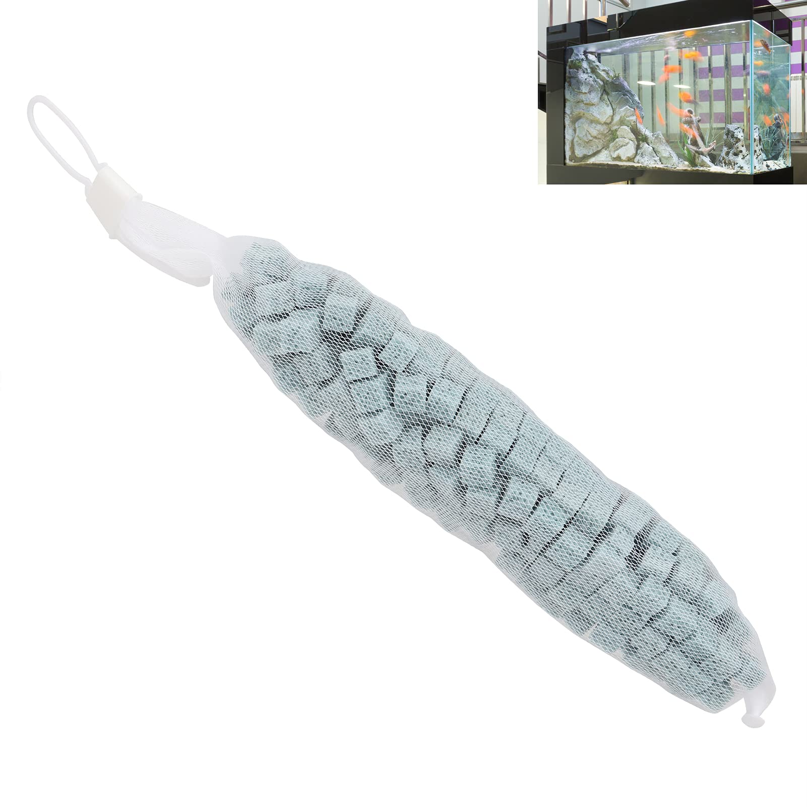 Rosvola Aquarium Filter Media - Stable & Practical Fish Tank Filter Material for Freshwater & Saltwater Aquariums (Starfish Cake, Chitosan, Blue, 0.35L) - Ideal for Marine Fish Tanks, Reef Aquariums & Home Aquascaping