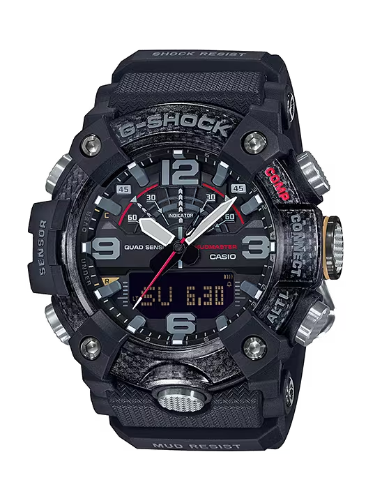 Casio G-Shock GGB100-1A Mudmaster Carbon Core Guard Black Shock-Resistant Watch - Rugged Outdoor & Military Use for Hiking, Camping & Adventure