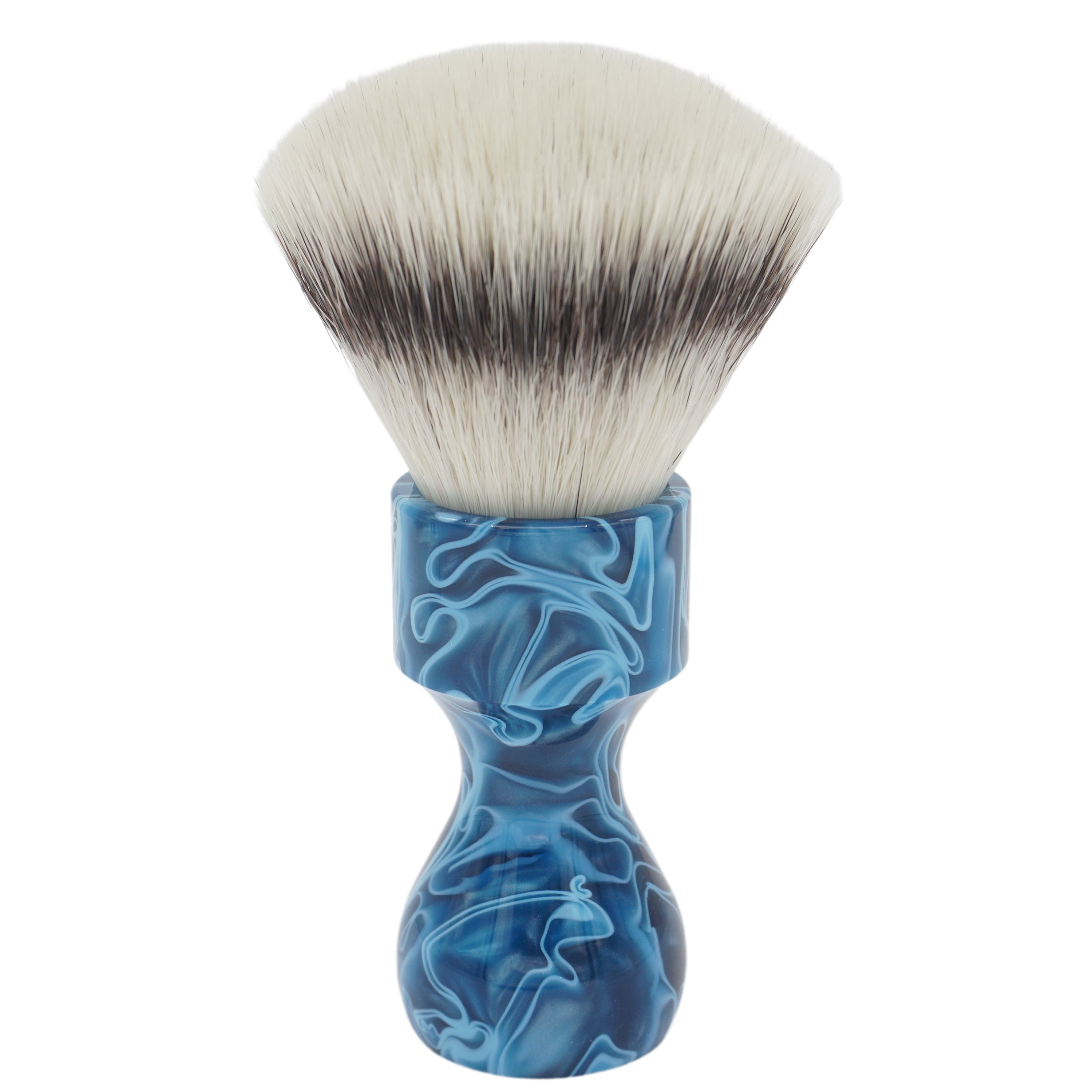 AP Shave Co. 28mm Titanium Fan Synthetic Shaving Brush - Premium Blue Handle for Wet Shaving & Grooming | Perfect for Travel, Home Use & Luxury Shaving Kits